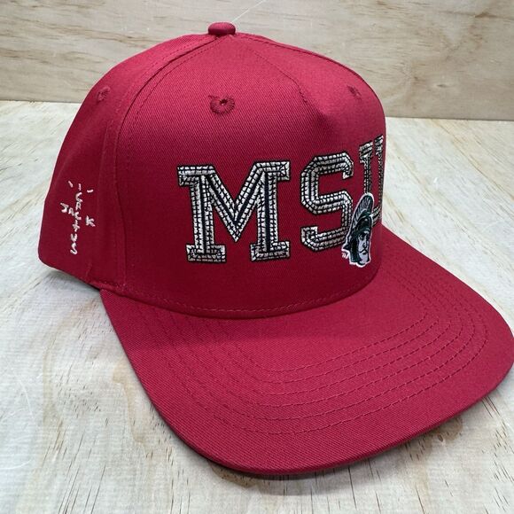 NEW Michigan State Spartans Travis Scott Cactus Jack Mitchell Ness Snapback Hat - Picture 2 of 10